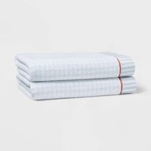 2pc Traditional Gingham Plaid Bath Towel Set Blue - Threshold Target